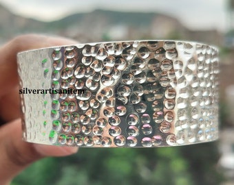 Beautiful Sterling silver wide silver hammered bangle,925 Sterling silver bangle,stacking bangle,gift for mom silver bracelets,bangle