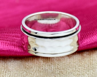 Spinner Ring, Minimalist Spinner Ring, Handmade Ring, Meditation Ring, Worry Ring, Fidget Ring, Silver Spinner Ring, Spinner Ring For woman