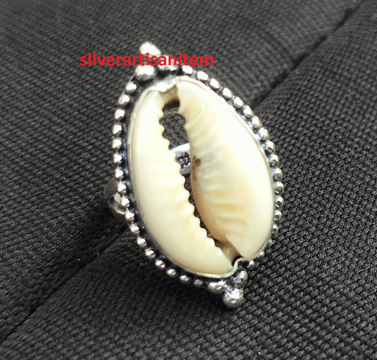 Shell 925 Ring Cowrie Shell 925 Sterling Silver Ring,handmade Boho Jewelry, - Etsy