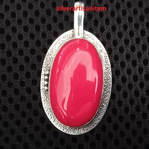 Red Coral Pendant,925 Sterling Silver Pendant,Handmade Jewelry ,Red Coral Jewelry,Gemstone Pendant,Necklace For Women,Boho Statement Pendant