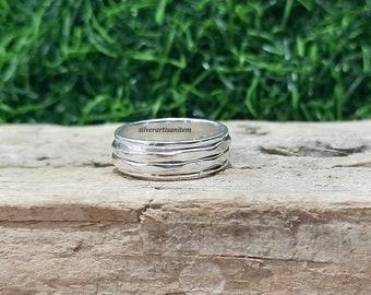 Handmade Sterling Silver Spinner Ring, Meditation Statement Ring