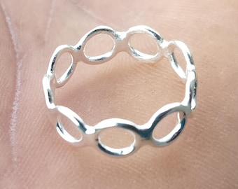 925 Sterling Silver Open Circles Ring