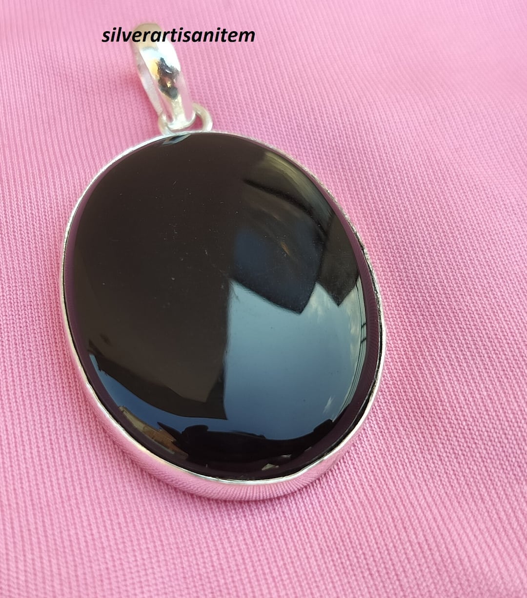 Black Onyx Pendant, 925 Silver Pendant, Gemstone Pendant, Black Onyx