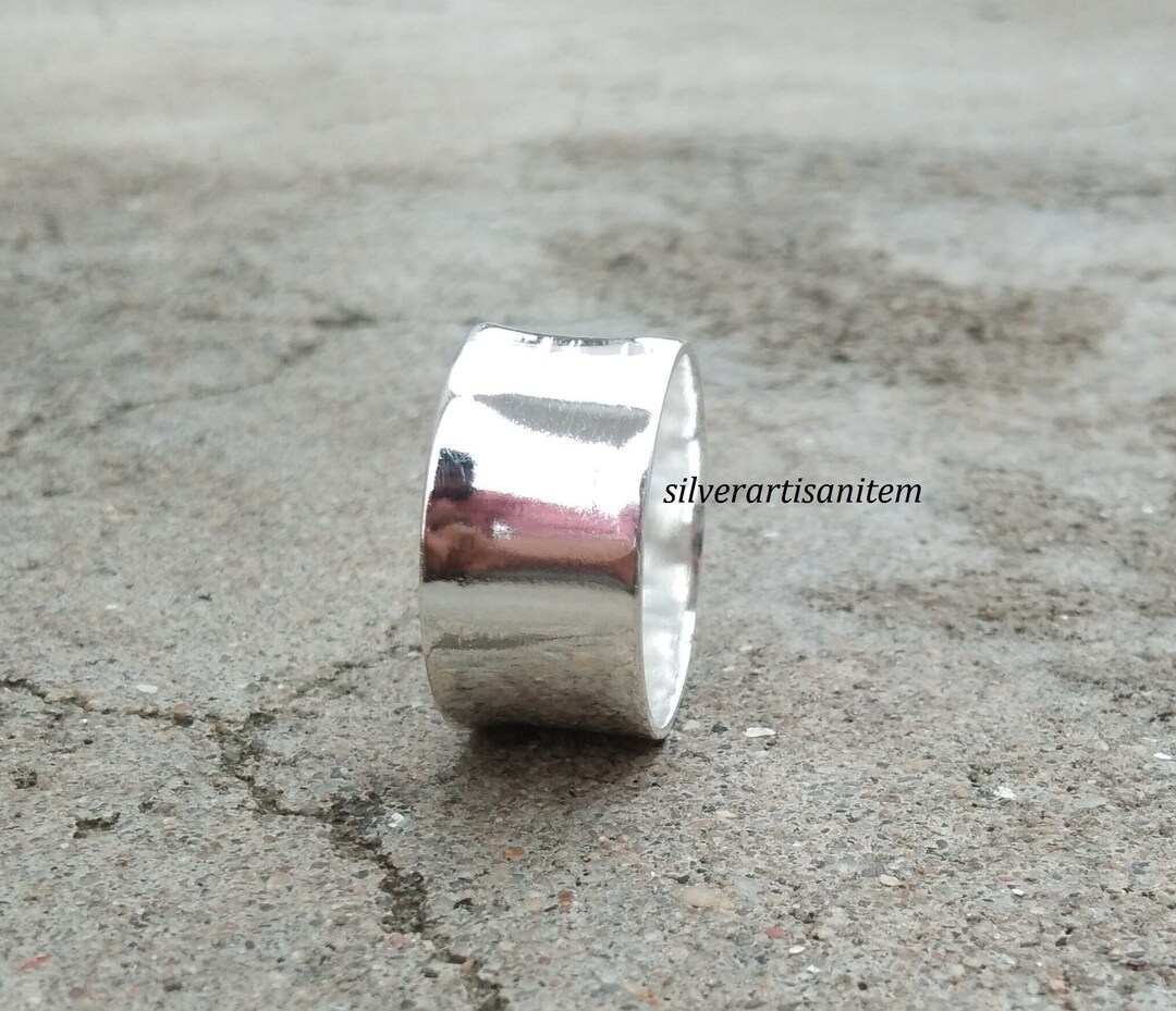Handmade Sterling Silver Wide Band Ring, Thumb Ring, - Etsy