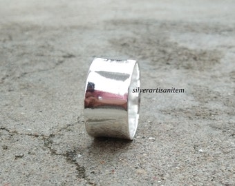 Handmade Sterling Silver Wide Band Ring, Thumb Ring,