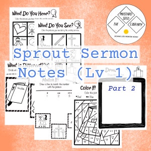 Instant Download Digital Church Sermon Notebook for Kids TMSL Church Notes for Boys and Girls GoodNotes Printable PDF SPROUT L1 Part 2