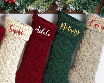 Knitted Stockings,Christmas Stocking Personalized Embroidery Stockings,Stockings with Name,Monogram,holiday stockings