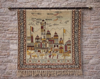 Antique Armenian Anatolian Rug  Handwoven Wool Wall Tapestry 100 Years Old anatolia armenian rug Textile Wall Hanging DecorWall Tapestry