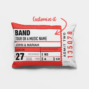 Personalisierte Konzertkarte Stub Kissen, Jubiläumsgeschenk, sinnvolle Geschenke, Gedenkgeschenke für Musikliebhaber, Geschenk für Taylor-Fans