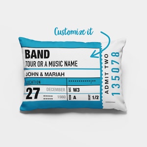 Personalisierte Konzertkarte Stub Kissen, sinnvolle Geschenke, Gedenkgeschenke, Jubiläumsgeschenk für Musikliebhaber, Geschenk für PINK-Fans