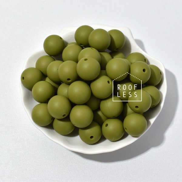 Round Silicone Beads, Military Green, 9mm/12mm/15mm/19mm Silicone Beads, Wholesale Silicone Beads Silicone Beads Supplies