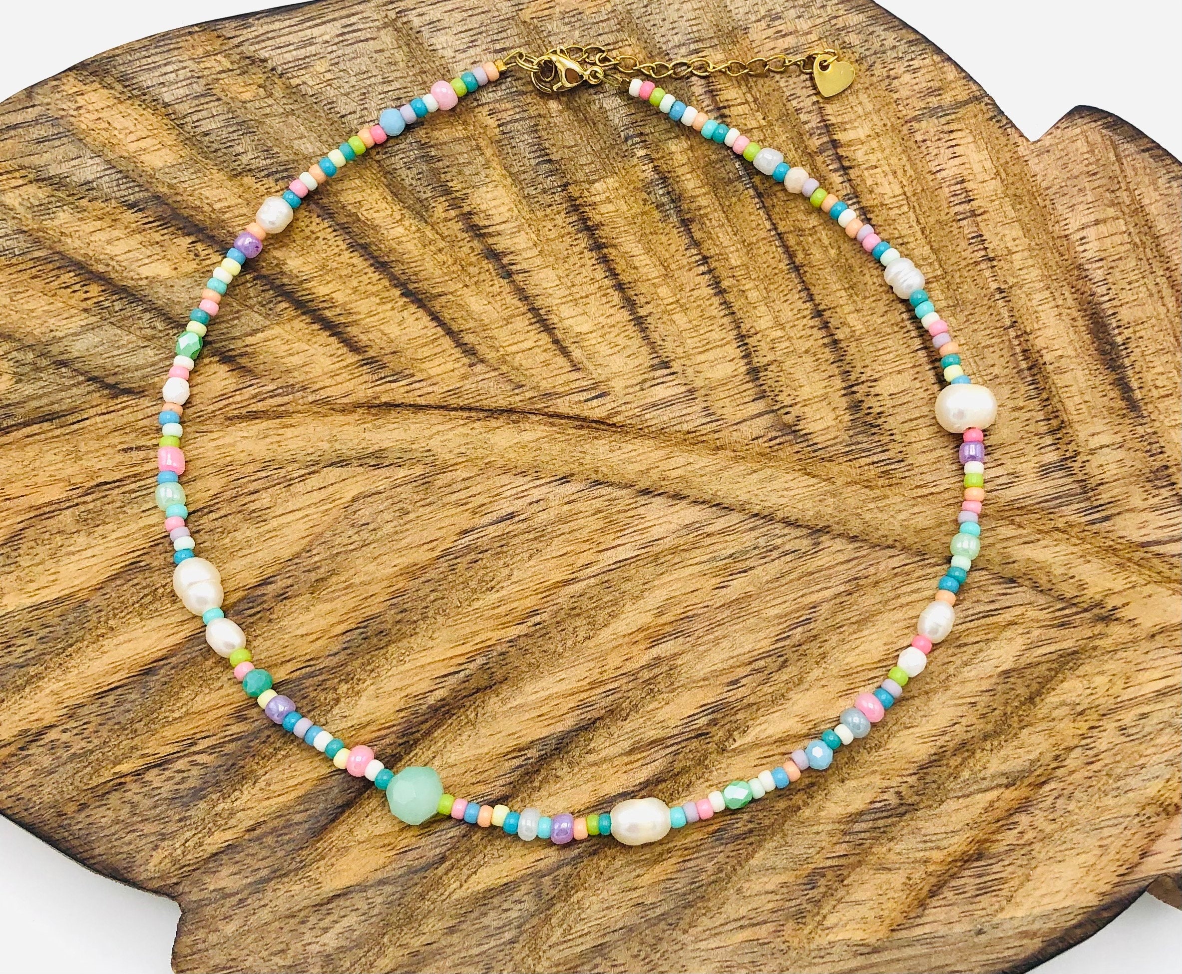 Trendy Pastel Color Beaded Necklace Adjustable Soft Mixed - Etsy
