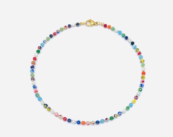 Millefiori kralenketting, veelkleurige handgemaakte ketting, elegant en uniek, levendig en divers, mode item, verstelbaar/aanpasbaar