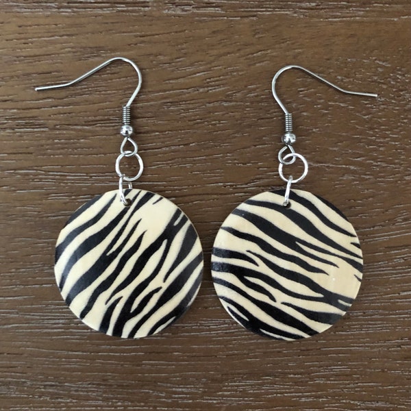 Zebra Earrings Etsy