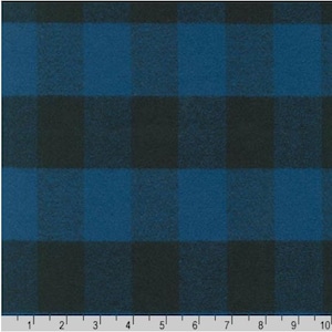 Blue - Mammoth Flannel  by the Yard -  100% Cotton, &#39;Blue&#39; by Robert Kaufman