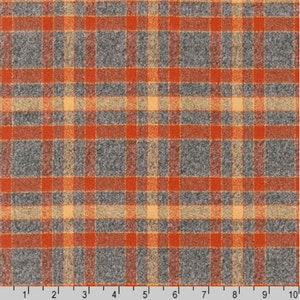 Rust - Mammoth Flannel  by the Yard -  100% Cotton, &#39;Rust&#39; by Robert Kaufman