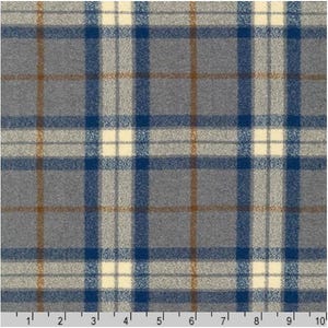 Steel - Mammoth Flannel  by the Yard -  100% Organic Cotton, &#39;STEEL&#39; by Robert Kaufman