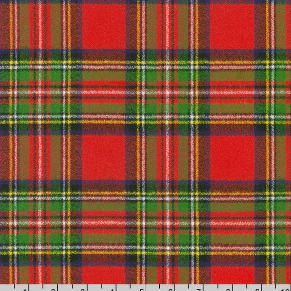 Red - Mammoth Flannel  by the Yard -  100% Cotton, 'Red' by Robert Kaufman