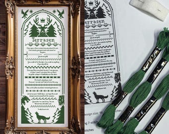 Echantillonneur Terrasen (KIT) : kit de point de croix + motif