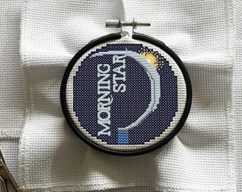 Morning Star Cross Stitch Pattern (Red Rising Series) | 3-inch Ornament (PDF Download)