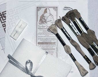 Kit de muestrario de cuadrantes para escribir (KIT): Kit de punto de cruz + Patrón