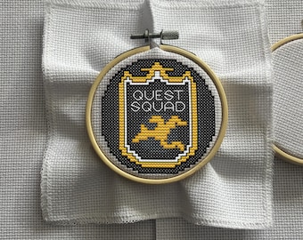 Quest Squad Cross Stitch Pattern | 3-inch Ornament (PDF Download)