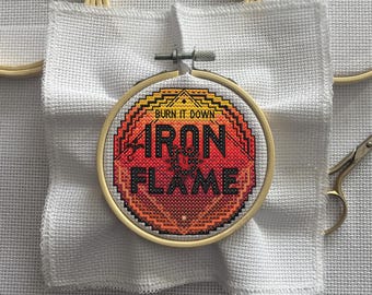 Iron Flame (Empyrean Series) | Cross Stitch Pattern, Ornament (PDF Download)