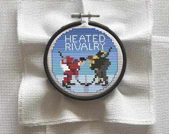 Heated Rivalry | Cross Stitch Pattern, Ornament (PDF Download)