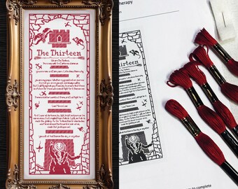 The Thirteen Sampler (KIT) : kit de point de croix + patron