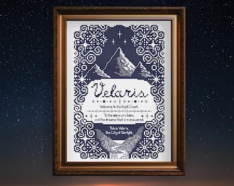 Velaris Mini Sampler (ACOTAR) | Cross Stitch Pattern PDF
