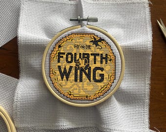 Fourth Wing (Empyrean Series) | Cross Stitch Pattern, Ornament (PDF Download)
