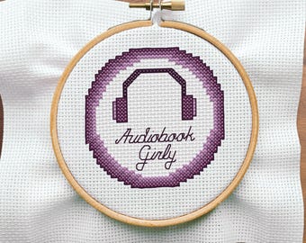 Audiobook Girly - Cross Stitch Pattern (Digital PDF Download)