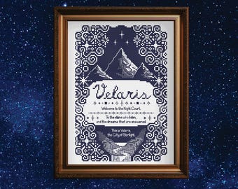 Mini muestrario Velaris (ACOTAR) / Patrón de punto de cruz en PDF
