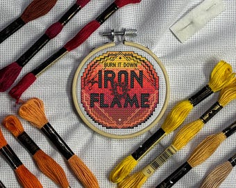 Iron Flame: Cross Stitch Kit + Pattern (Empyrean Series)