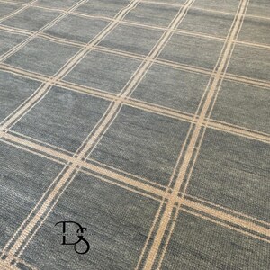 Hand Knotted Wool Oushak Rug: Sea Blue Floral Design, 9x12 Rugs for living Room, Bedroom, Nursery, Office 6X9 8X10 9X12 10X14 Custom Rugs
