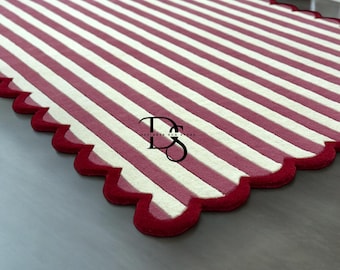 Handgetuft modern gestreept vloerkleed | Kleurrijk wollen vloerkleed van hoge kwaliteit | Handgemaakte tapijten voor 5 x 8 6 x 9 8 x 10 9 x 12 10 x 14 elke kamer vloerkleed