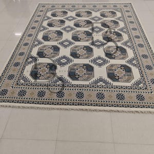 Ivory Cream Hand Knotted 9x12 Oushak Rug | Oushak Turkish Pastel Oriental Area Rug for Living Room ,BedRoom , Hall Way , 8x10 , 10x14.