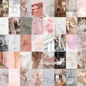 On Pointe Balletcore 50pcs Collage Kit ~ dancer aesthetic wallpapers ~ pastel pink room decor ~ 4x6 in