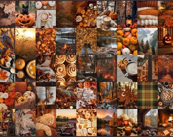 Autumn Fall 50pcs Collage Kit (Digital Download) ~ cozy pumpkin spice decor prints