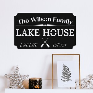 Personalized Lake house sign, Custom family name metal sign, lake house metal wall art, Lake Sign home on the lake, lake house gift