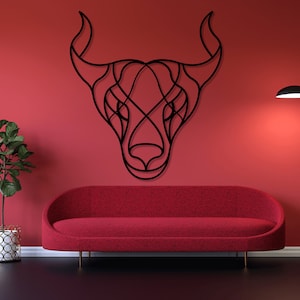 Longhorn metal wall art, Modern Abstract Line Metal Wal decor, Texas longhorn metal sign, Longhorn Cow Metal Home Decor, Longhorn Cow sign