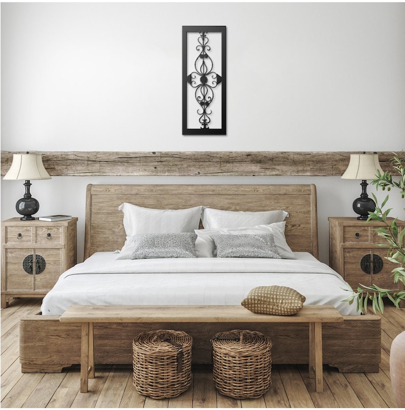 Long Narrow Metal Wall Art Metal Ornament Vertical Design. Etsy