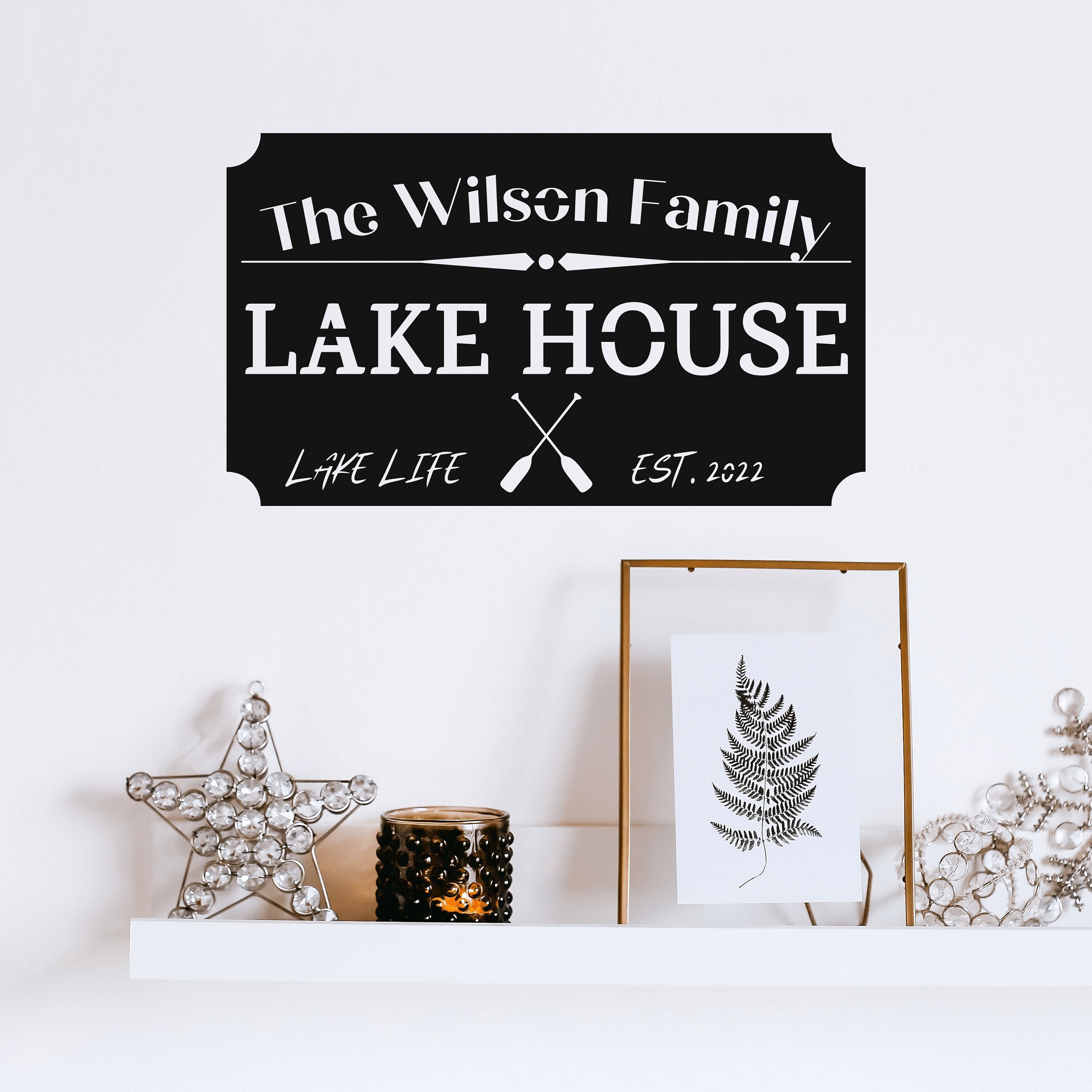 Personalized Lake House Sign, Custom Family Name Metal Sign, Lake House ...