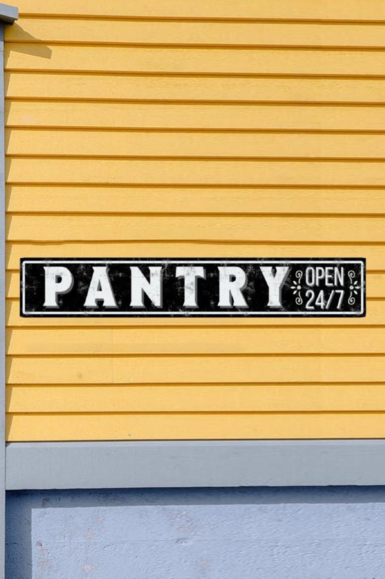 Black Pantry Sign Rustic Aluminium Distressed Kitchen Signs Etsy