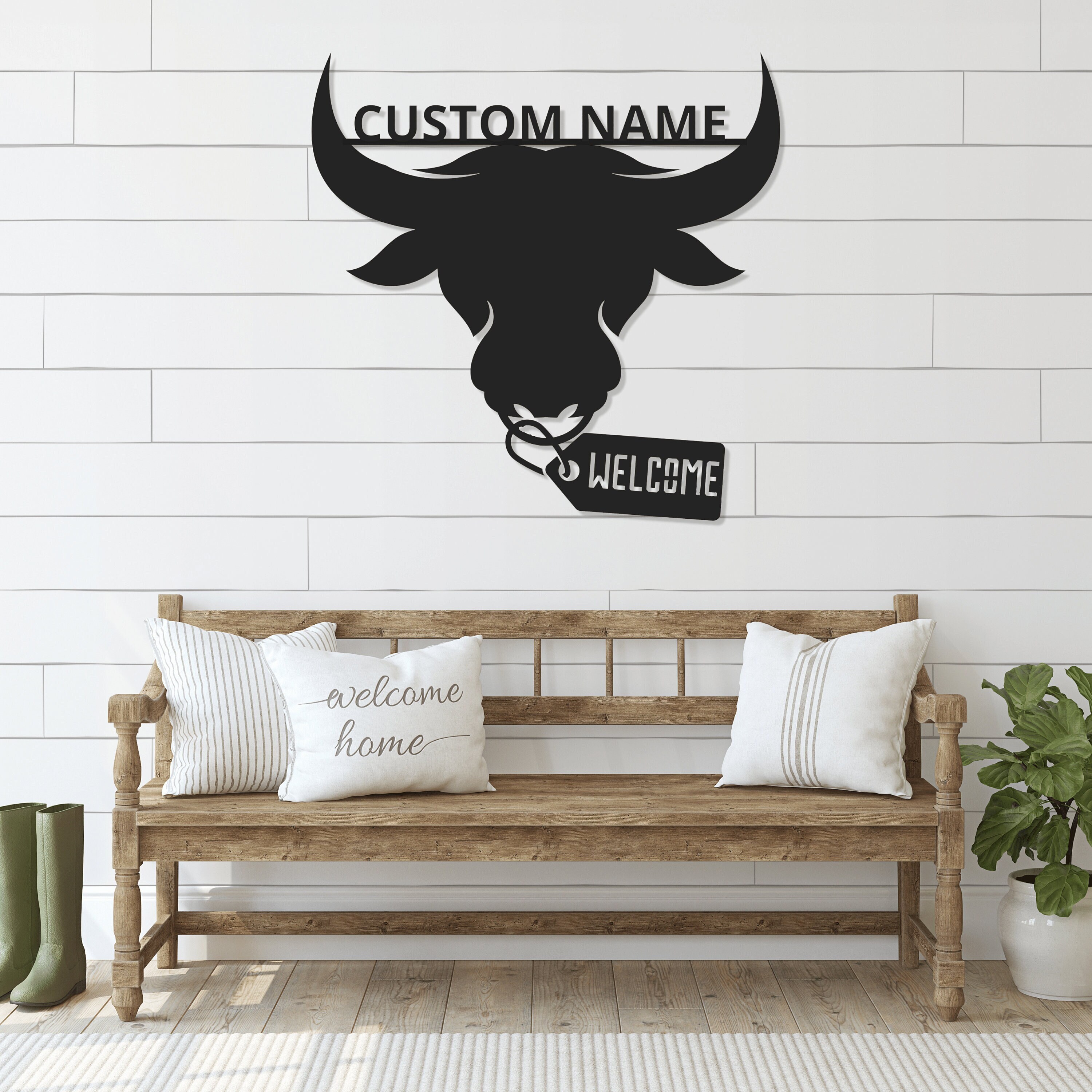 Custom Longhorn Metal Wall Art Personalised Ranch/farm/house Etsy
