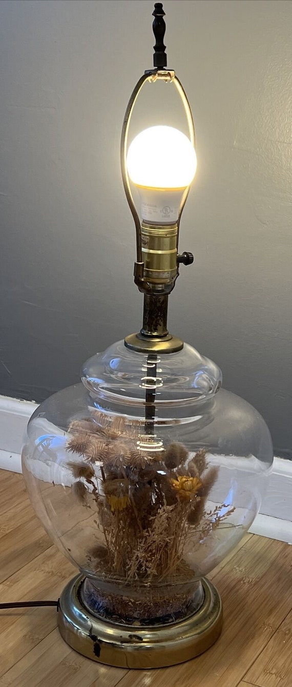 Clear glass ginger jar lamps deals