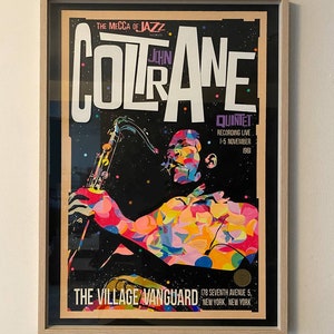 John Coltrane Original Art Acrylic Size 19/27 inch Сopy of vintage poster