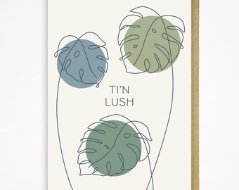 Ti'n Lush Leaves Card - Welsh Birthday/Anniversary/Valentines