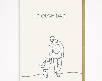 Diolch Dad - Welsh Father's Day/Birthday Card