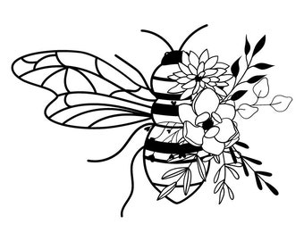 Modèle de livre de fleurs d'abeilles